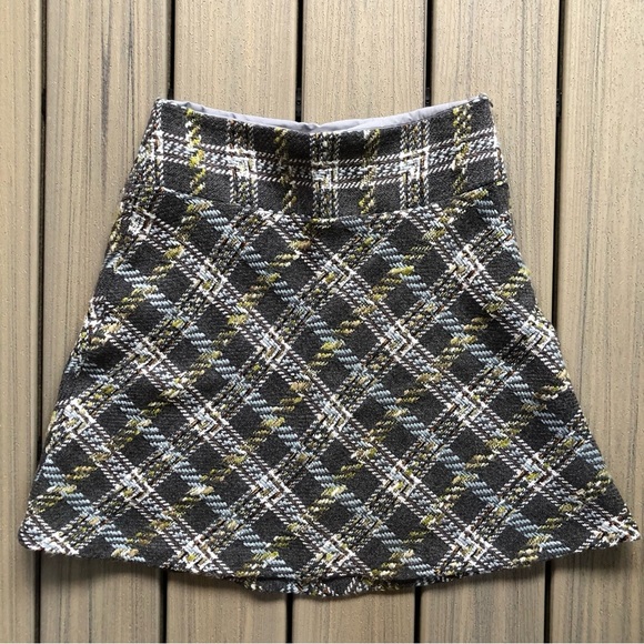 Sevier Skirts Dresses & Skirts - Sevier Skirts Plaid A-Line Skirt Grey, White, Light Blue & Metallic Copper Sz 10